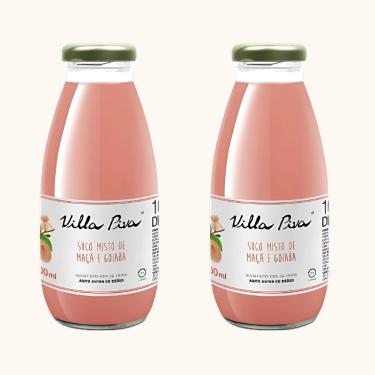 Imagem de Kit 2X: Suco de Goiaba e Maçã Integral Sem Açúcar Villa Piva 300ml
