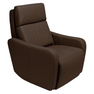 Imagem de Poltrona Decorativa Reclinável Elétrica Moroni Couro Tabaco - Gran Belo