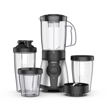 Imagem de Liquidificador Arno Actimix Compact Blender LQ01, 500W, Inox, com copos de 250ml, 500ml e 750ml, 10 Peças, Lâminas para Misturar e Triturar, Ideal para Smoothies e Shakes, 220V