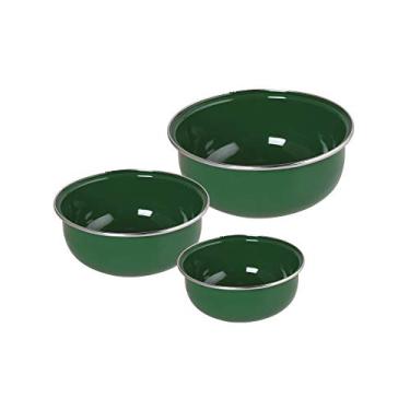 Imagem de Conjunto de Tigelas Bojudas Esmaltadas Verde - 3 peças - Ewel