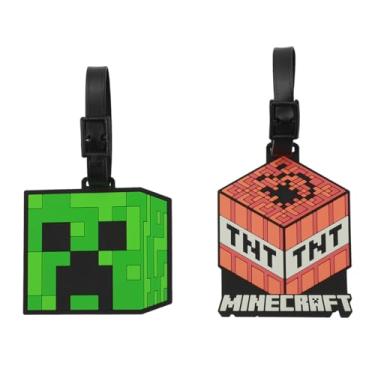 Imagem de Bioworld Minecraft Youth Luggage Tag 2pc Set - 3D Molded Rubber with ID Card