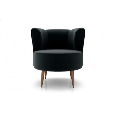 Imagem de Poltrona Savana para Recepção, Sala de Estar, Sala de Leitura, Resistente Reforçada, Tecido Veludo, Pés Madeira(Preto)