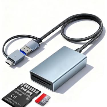 Imagem de LBSC Leitor de cartão USB-C SD 4.0 2 em 1, leitor de cartão de memória de porta dupla de alta velocidade para SD/Micro SD/SDXC/SDHC/MMC/RS-MMC/Micro SDHC/Micro SDXC/UHS-I/UHS-II, compatível com