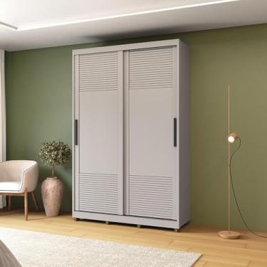 Imagem de Guarda Roupas 2 Portas de Correr Bordeaux Cinza Claro s/Espelho Mdf Casamia