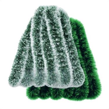 Imagem de Festão Verde Neve Decoração Enfeite De Natal Verde Festão (Verde Nevado,10 un)