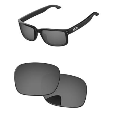 Imagem de PapaViva Lentes de substituição para óculos de sol Oakley Holbrook XL OO9417 59 mm Preto Cromado Pro + Polarizado antirreflexo