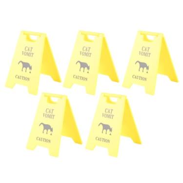 Imagem de RiToEasysports Sinal de Alerta de Vômito de Gato, Lembrete Divertido de Cuidado, ABS à Prova d'água, Ideal para Proprietários de Animais de Estimação e Amantes de Gatos, Conjunto de 10 Peças, Tamanho 6,7x10cm