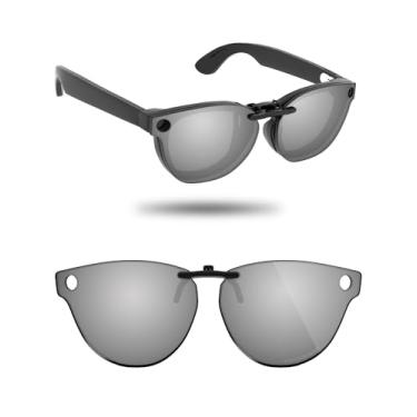 Imagem de Fiskr Óculos de sol polarizados Clip-On para Ray-Ban Meta Skyler RW4010 e Gen 2 RW4014 52 mm - Proteção UV, Prata metálica., 52mm