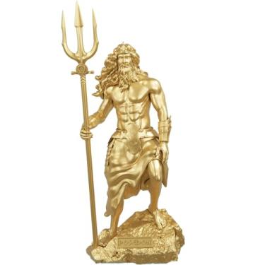 Imagem de Estátua Poseidon Deus Grego - Estatueta Netuno (Cor Ouro)