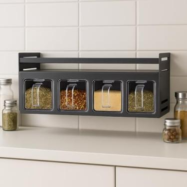 Imagem de Prateleira de Temperos Inox para Parede 36 cm Organizador de Cozinha Rack Multiuso