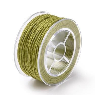 Imagem de 1 rolo de macramê de algodão corda trançada de 1 mm para pulseira faça você mesmo, colar, acessórios de cabelo, artesanato, decoração de parede, caixas de presente penduradas, embalagem de embrulho