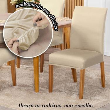 Imagem de Kit Capa Para Cadeiras 04 Unidades Malha - Lenharo Enxovais, PALHA