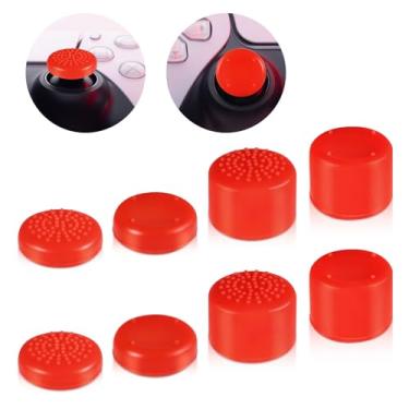 Imagem de 8 peças de tampas de aperto de polegar com 4 tamanhos, tampas de botão de silicone para substituição de joystick capa protetora abrangente para polegar antiderrapante capa macia para PlayStation