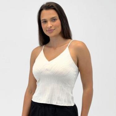 Imagem de Cropped Pacific Blue Regata Texturizado com Bojo Feminino-Feminino