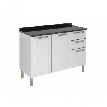 Imagem de Balcão Cozinhas Itatiaia Tarsila 3 Portas E 2 Gavetas Branco