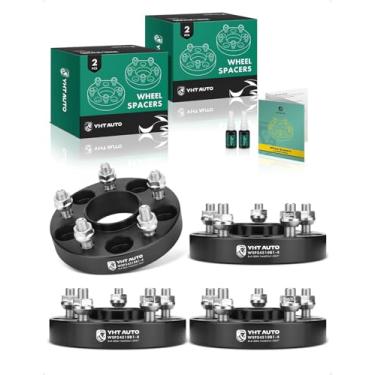 Imagem de YHTAUTO Espaçadores de roda centralizados de cubo de 5 x 4,5 polegadas de 2,5 cm para Nissan e Infiniti Models, Altima, GTR, Pathfinder, Rogue, Q50 5x114,3 mm Espaçadores de pneu com pinos de 12 x