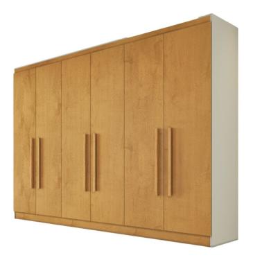 Imagem de Guarda Roupa Oslo 6 Portas 6 Gavetas 100% Mdf Mademarcs Off White-peroba