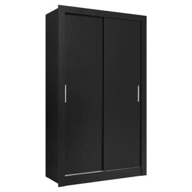 Imagem de Guarda Roupa Solteiro City 2 Portas Preto Acetinado - THB - THB Móveis