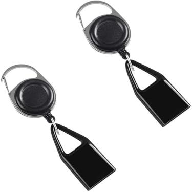 Imagem de 2 peças de clipe para acendedor de calças, cinto retrátil preto para isqueiro, capa de isqueiro retrátil antiperda, cinto para chaveiro, guia para pesca, caminhadas, capa protetora para acampamento e