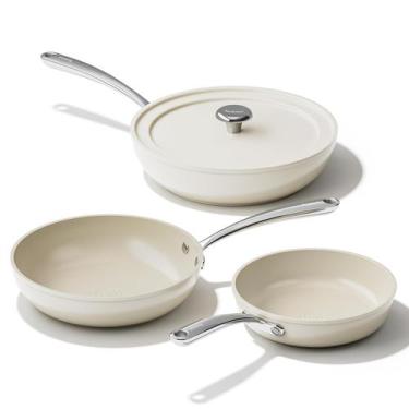 Imagem de Conjunto de frigideiras Redchef, cerâmica antiaderente, 4 peças, bege