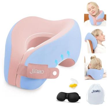 Imagem de Almofada de pescoço de viagem Jiaao Ergonomic Airplane com máscaras de