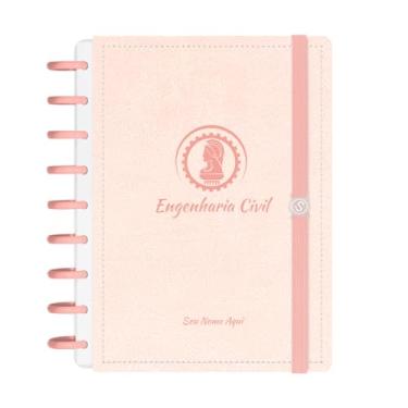 Imagem de Caderno De Disco Iscool Inteligente Personalizado 140 Folhas Profissões Couro Rosa Engenharia Civil Médio M+