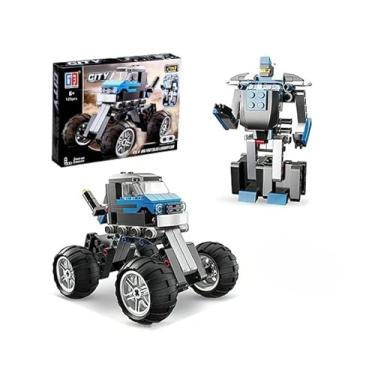 Imagem de Carro de corrida 2 em 1 robô em blocos de montar - Monster Truck azul 129