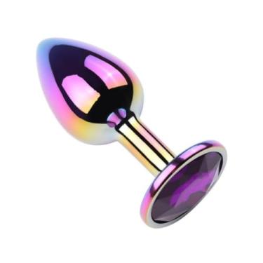 Imagem de Plug Anal Metal Médio Plug Aço Inoxidável Penetração e Fetiche PL090M (ROXO)