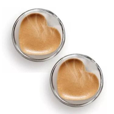 Imagem de Kit 2 Copos Vidro Borossilicato Parede Dupla Coração 230Ml - Class Hom