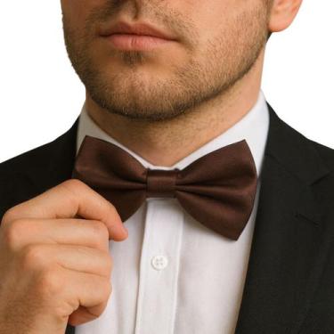 Imagem de Gravata Borboleta Marrom Masculina Clássica Elegante - anjo da mamãe, 