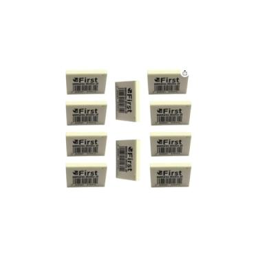 Imagem de First Borracha Branca Termoplástica, Kit com 60 Unidades, Material TPR Atóxico, 3 x 2 x 0,5 cm, para Uso Escolar e Escritório