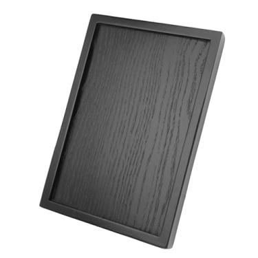 Imagem de Eacam Conjunto Essencial de Bandeja de Servir de Madeira Maciça de 4 Peças, Formato Retangular, Moderno e Elegante, Bandeja de chá Multifuncional, Bordas Elevadas para Evitar (22 * 15)