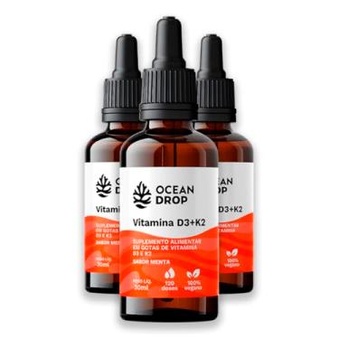 Imagem de Kit 3 Vitamina D3 K2 30ml Ocean Drop Sabor Menta