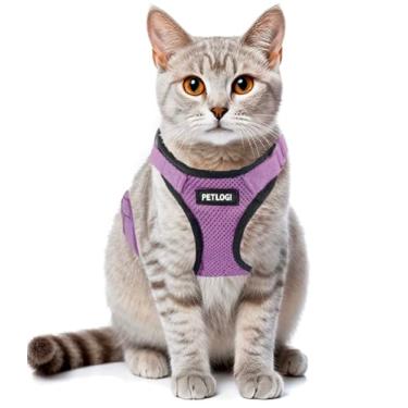 Imagem de Peitoral para gatos, à prova de fuga, com coleira para caminhar, suporte macio para o peito, tamanho ajustável, macio, ajustável, respirável, gatinhos, cães pequenos