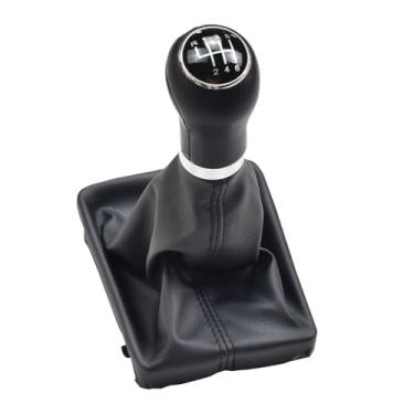 Imagem de Yoegerery Maçaneta de câmbio de carro com puxador de couro PU compatível com Audi A6 C6 (2004-2012) A4 S4 B8 8K A5 8T 8F Q5 8R 2007-2015 (6 velocidades)