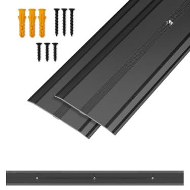 Imagem de Orechic 91 cm C x 6 cm L Faixa de transição de piso de alumínio limite de porta de metal, 0,3 cm A perfil plano para tapete vinil azulejo de madeira lacunas de piso de concreto, decoração moderna de