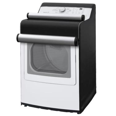 Imagem de Houseables Capas de lavadora e secadora, capa para máquina de lavar, protetor de secador, 73,7 cm x 68,6 cm x 109,2 cm, prata, poliéster, impermeável, à prova de poeira, para carga superior e