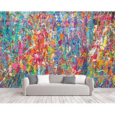 Imagem de Papel de parede descasque e cole murais de parede para quarto, respingos de tinta, papel de contato, decalques de parede, pinturas de parede para casa, papel em rolo de destaque - 190 cm x 274 cm