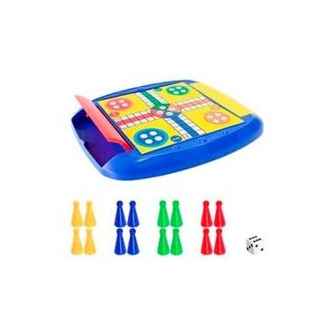 Imagem de Ludo Clássico com 16 Peças, Jogo de Tabuleiro Tradicional para Família, Peões Coloridos