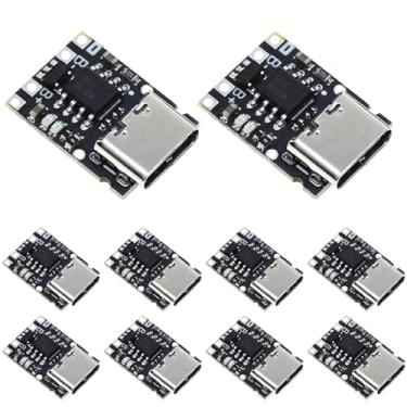Imagem de KEAcvise Pacote com 10 placas de carregamento de lítio TP4057 – Módulo de carregamento de bateria de íon de lítio de 1A 3,7 V com Tipo-C e proteção, versão atualizada para TP4056, ideal para drone