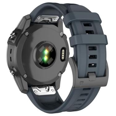 Imagem de Pulseira de relógio de 26 mm compatível com Garmin Fenix 7X/Fenix 6X/Fenix 5X/Fenix 8 de 51 mm/Quatix 8, pulseiras de silicone macio de substituição para Fenix 3/3 HR, Fenix 5X Plus/6X Pro/Descent Mk2