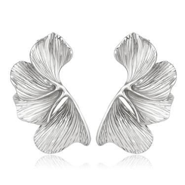 Imagem de SPARKLAURA Brincos femininos de declaração de flor de ouro grosso, hipoalergênicos, folheados a ouro, pétala floral, folha, grande, joia de verão, Large, Zinco, Sem pedra preciosa