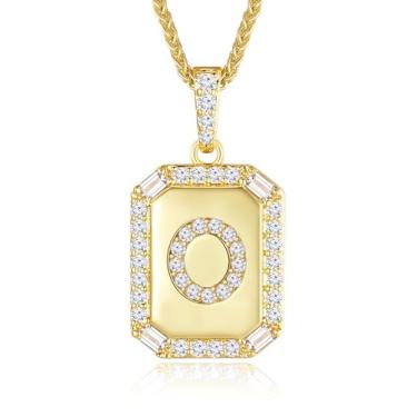 Imagem de Peeshow Colares femininos com inicial de ouro 18 quilates, colar de corrente com pingente de letra delicada, joias femininas de ouro, presentes para mulheres, esposa, mãe, filhas, aniversário
