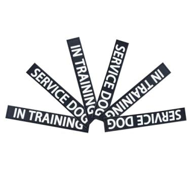 Imagem de 6 peças de patch tático para cães, padrão de garra do exército, pastor, cão de serviço, para cinto de segurança, coleira durante o treinamento, patch de treinamento com fita de gancho e laço