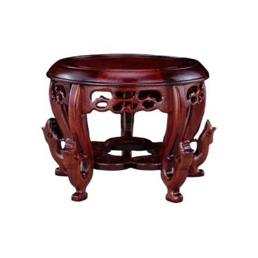 Imagem de Base de suporte de exibição Base de madeira redonda, vasos pedra estranha, decorações bonsai, pedestal(Grande)