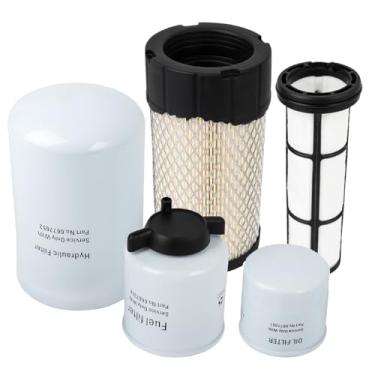 Imagem de Kit de serviço de filtro compatível com Bobcat Mini Track Loader MT52 MT55 MT85 MT100, substitui 6687262 6687263 6677652 6671057 6667352, pacote com 5