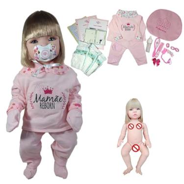 Imagem de Boneca Bebê Mamãe Reborn Menina 100% Silicone Enxoval Com Bolsa -24 Itens