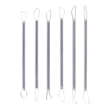 Imagem de Shakven Ferramentas para escultura em argila,Escultura em ferramentas para argila,Kit portátil de ferramentas de escultura em cerâmica de duas cabeças - Raspador de argila para aparar, suprimentos