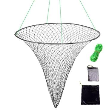 Imagem de Shakven Rede fundida de pesca, armadilha de gaiola de camarão,Redes de fundição com design de malha grande para iscas de peixes - Redes redondas de camarão, armadilha de isca para peixes, redes