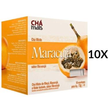 Imagem de Chá De Maracujá Vegano Cx10 Sachês De 1,5G Kit 10 - Cha Mais